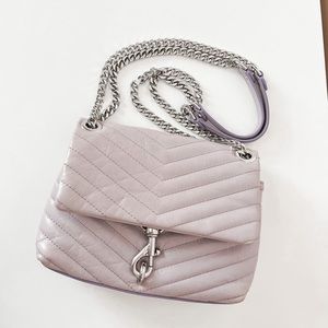 Rebecca Minkoff purple chevron Edie flap purse